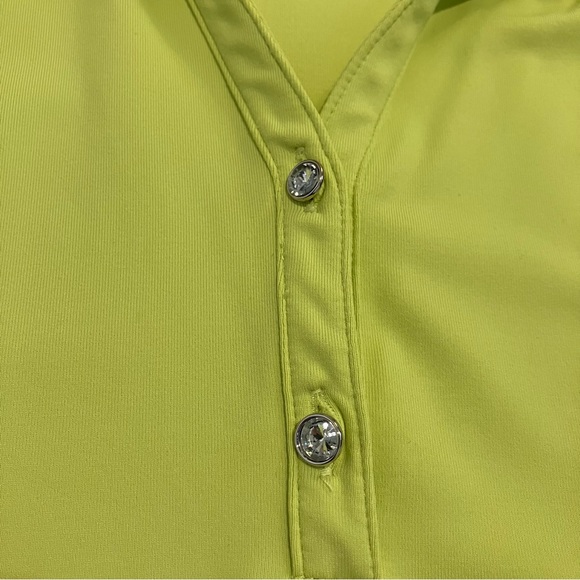 Chico's Zenergy Collared Pullover 3/4 Sleeve Green Golf Polo Shirt, 3, XL - Picture 7 of 12